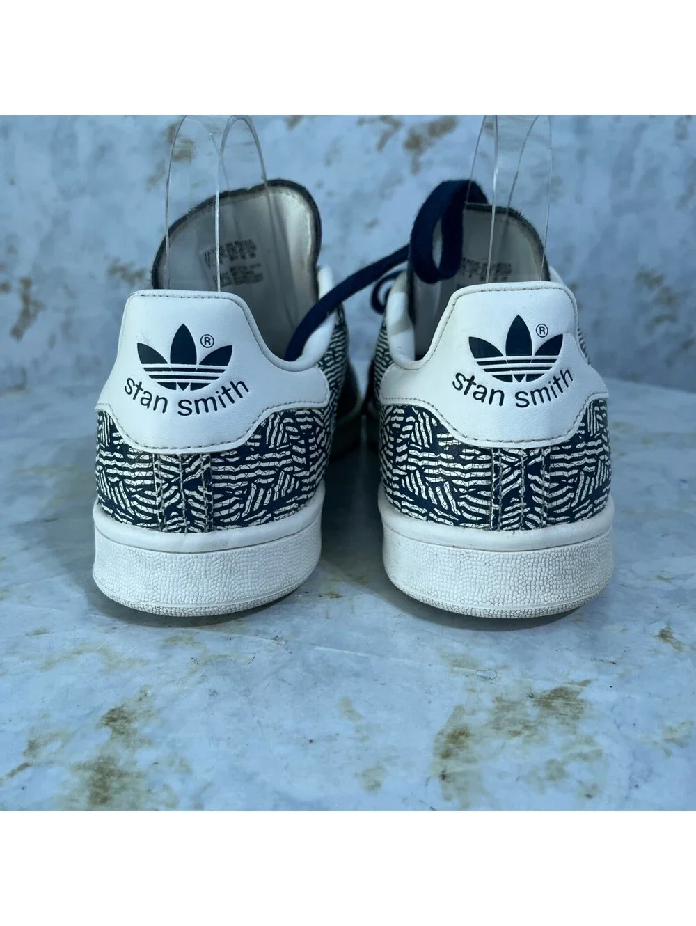 Adidas Originals Stan Smith Women's Size 7.5 Shoes White Blue Athletic Sneakers